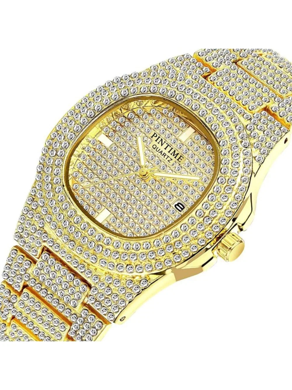 Luxury Unisex Crystal Diamond Big Face Quartz Watch - Gold/Silver/Rose Gold